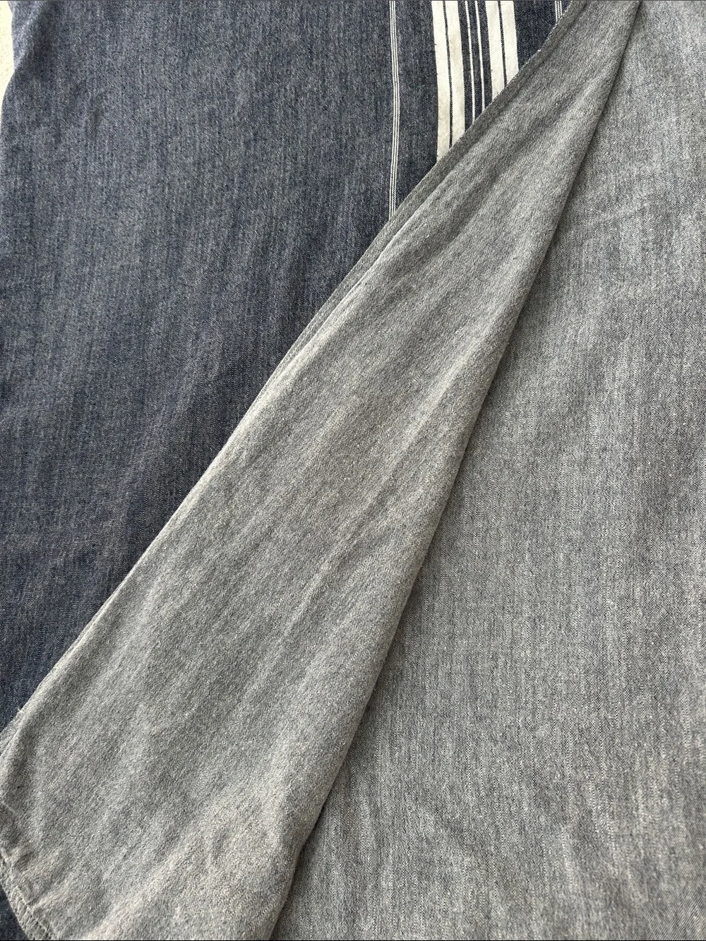 Pottery Barn Teen Dorm Twin Duvet Windward Stripe Dark Navy Blue